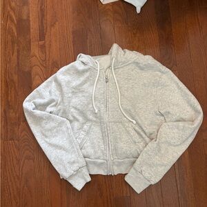 Hollister Light Gray Zip-Up Hoodie